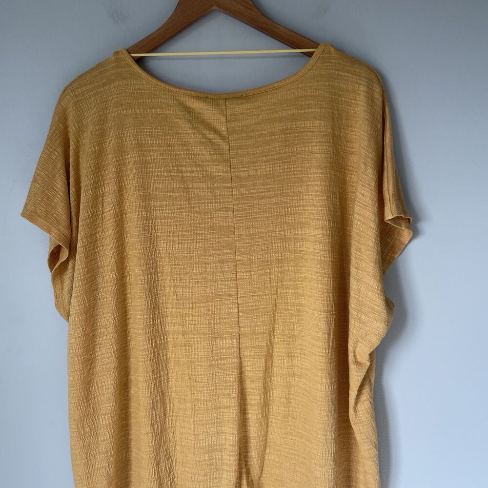 Cable & Gauge Woman Flowy Blouse Top Boho Embroidered Cap Sleeve Yellow Size 3X - Picture 4 of 13